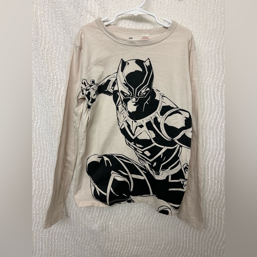 Kids Long Sleeve Shirt H&M Size 8/10 Marvel Black Panther Unisex Boys Girls